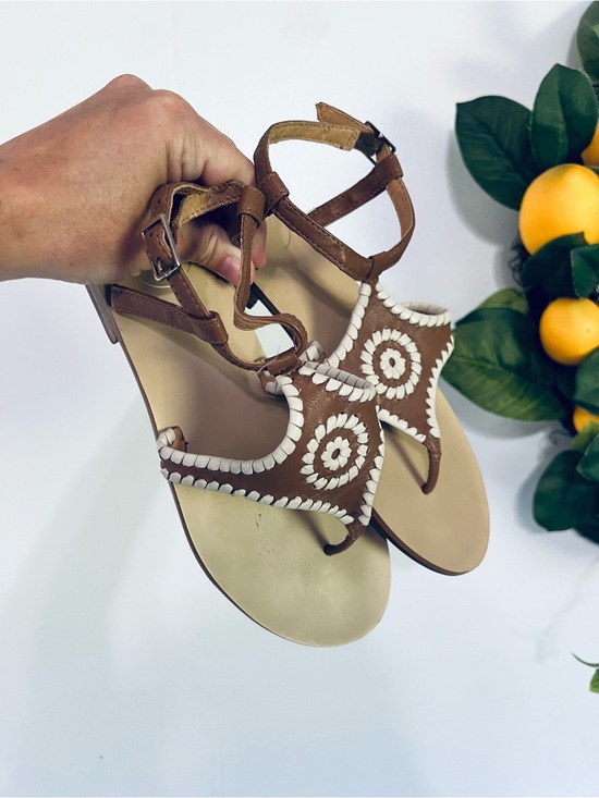 Shoes - Jack Rogers Macie leather sandals in brown and beige